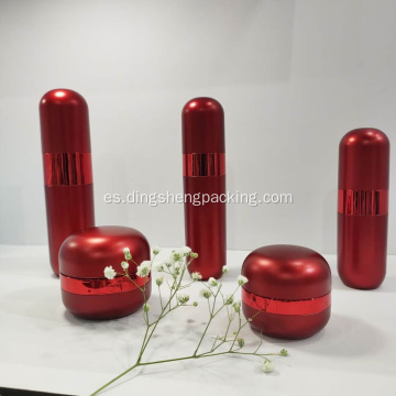 Conjuntos de envases cosméticos de forma redonda Botella de bomba de acrílico redonda y tarro de crema de acrílico